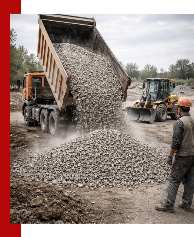 Доставка щебня в Мичуринске крупными и мелкими фракциями