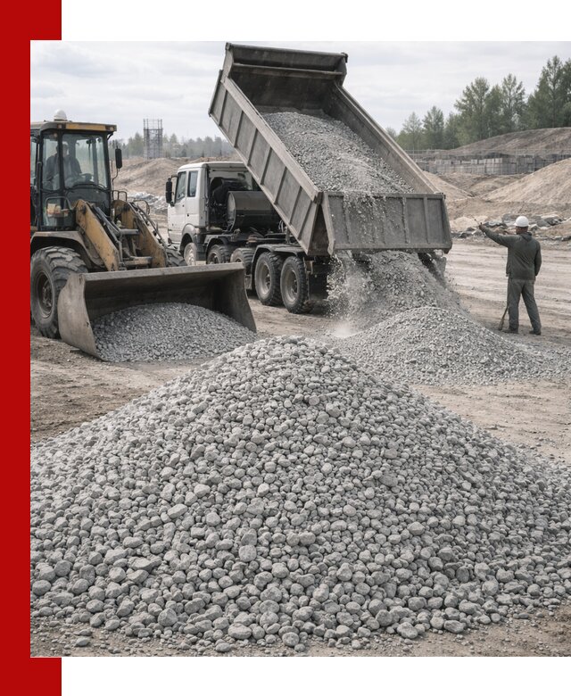 Доставка известнякового щебня фр. 5–20 в Мичуринске