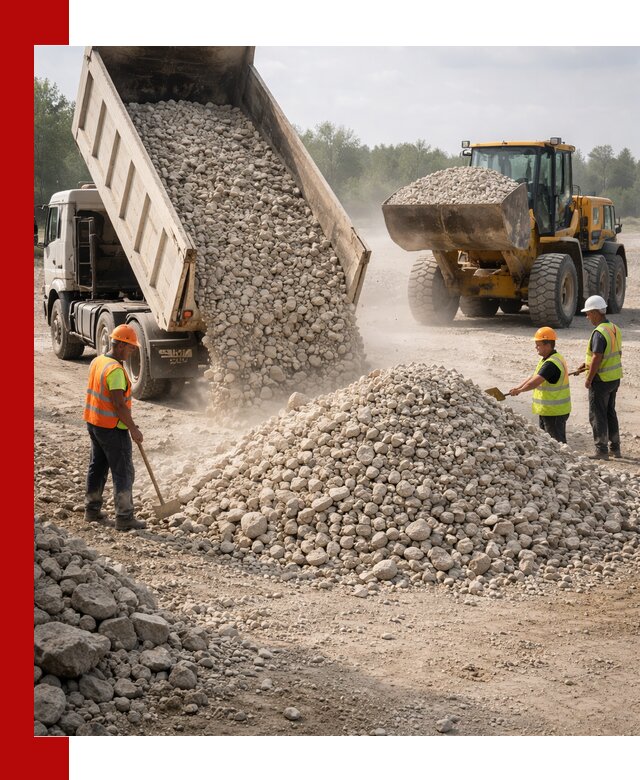 Доставка известнякового щебня фр. 40-70 в Мичуринске