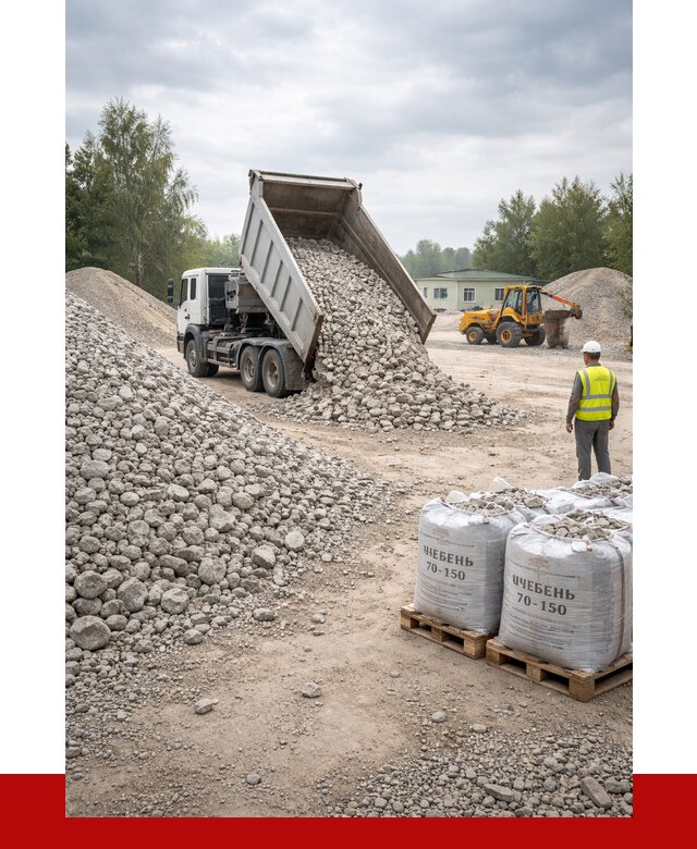 Известняковый щебень фракция 70-150 в Мичуринске от 1294 р. | ПРОНЕРУДМчр