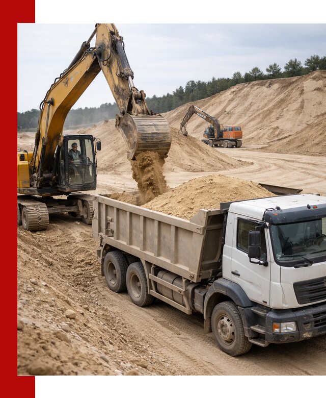 Доставка карьерного песка с самосвалами и разгрузкой в Мичуринске