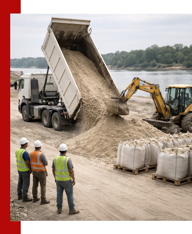 Доставка речного песка в Мичуринске самосвалами и погрузкой