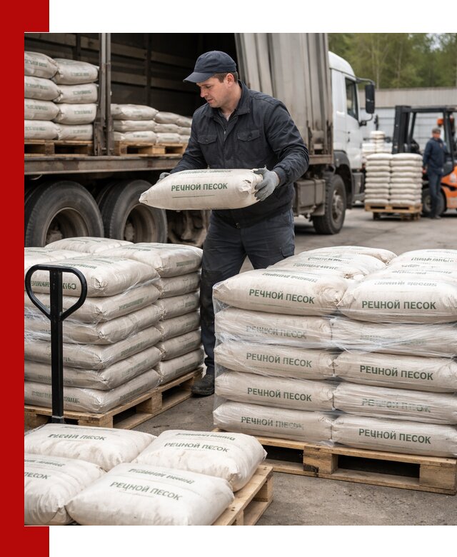 Речной песок в мешках с доставкой в Мичуринске