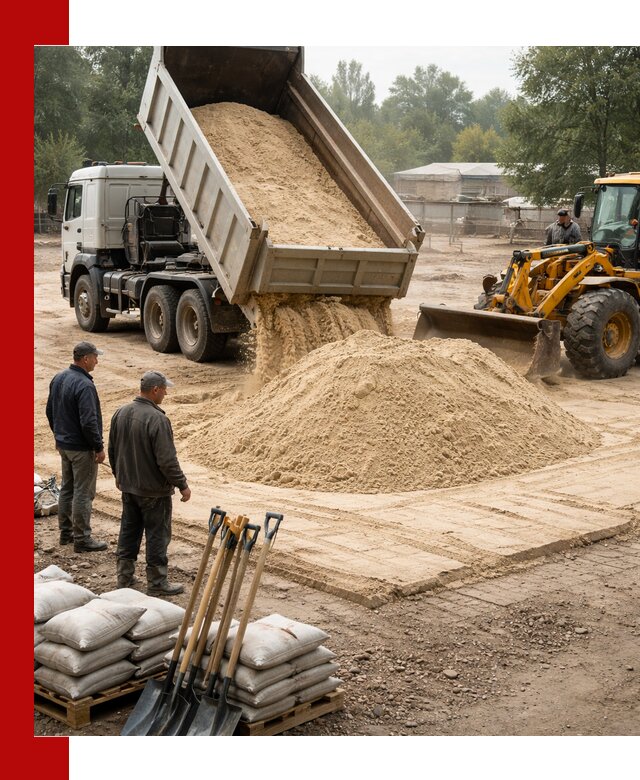 Доставка мытого песка в Мичуринске с самосвалами по выгодной цене