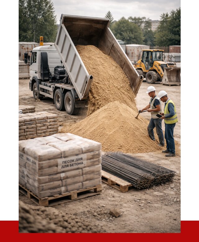 Песок для бетона в Мичуринске от 2589 р. с доставкой, ПРОНЕРУДМчр