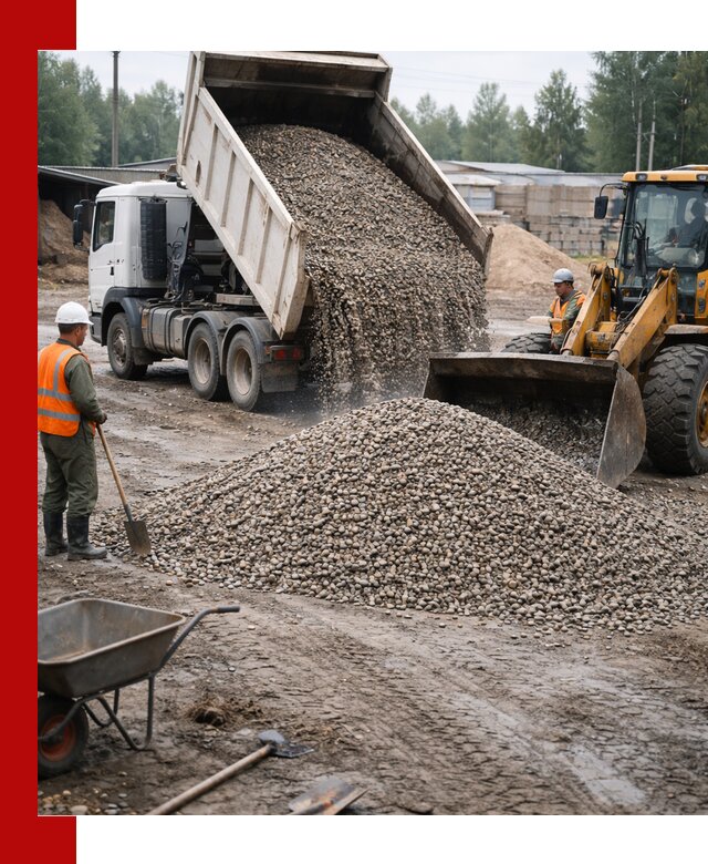 Мытый гравий с доставкой в Мичуринске от карьера до участка