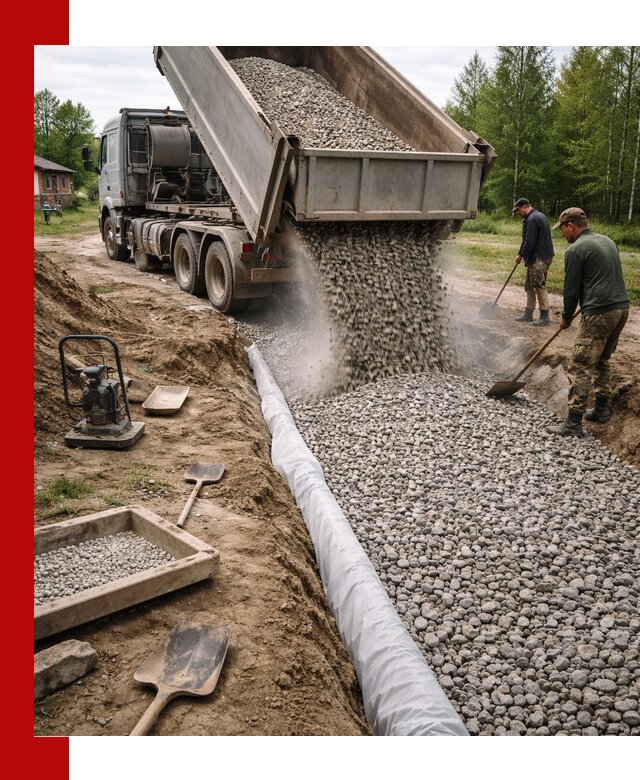 Гравий для дренажа с доставкой в Мичуринске качественный и недорогой