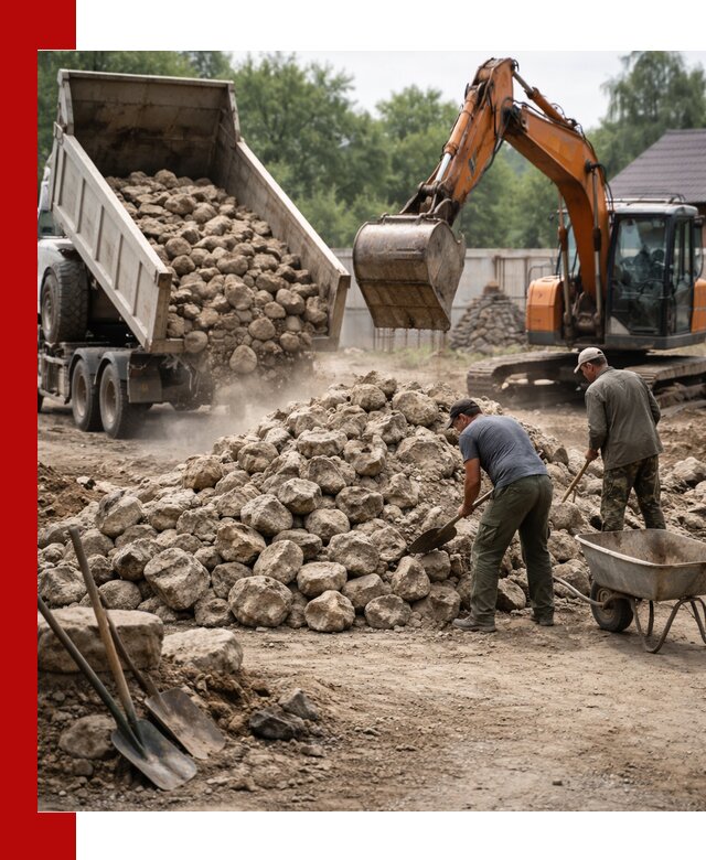 Доставка и разгрузка бутового камня в Мичуринске