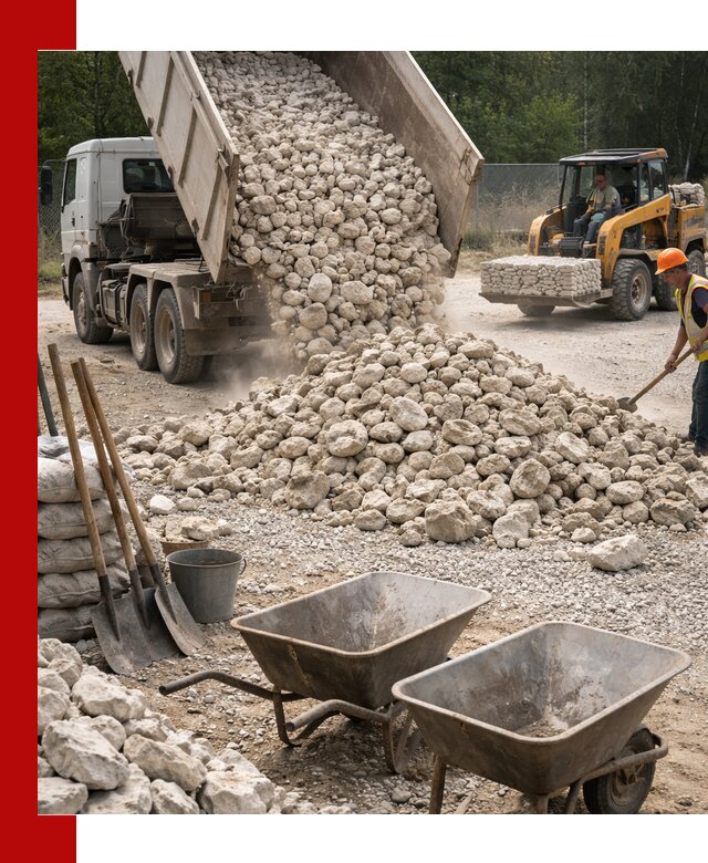 Доставка и продажа бутового известнякового камня в Мичуринске