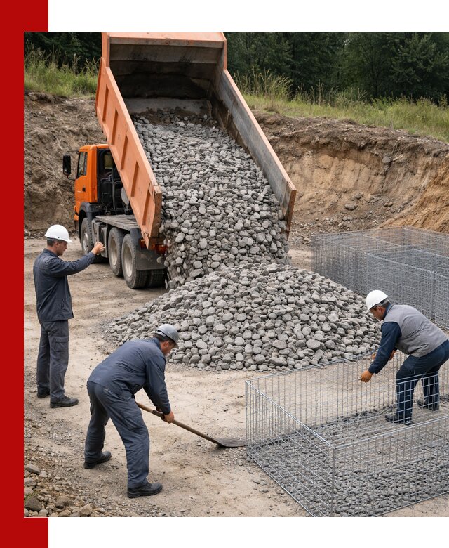 Камень для габионов с доставкой в Мичуринске быстро и надёжно