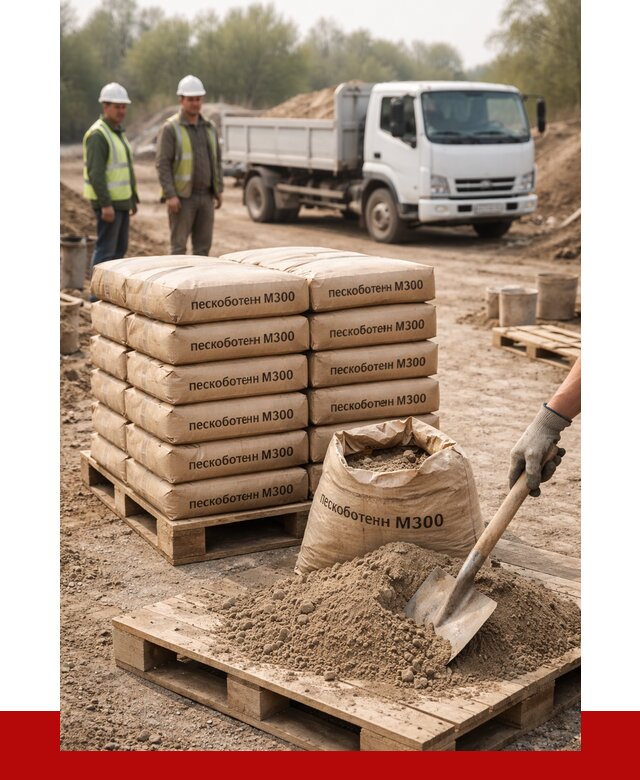 Пескобетон М300 в Мичуринске с доставкой от 4815 р. за куб | ПРОНЕРУДМчр