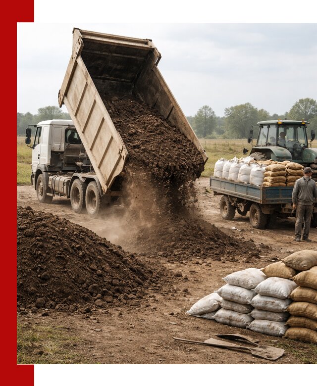 Доставка грунта и удобрений оптом в Мичуринске для сельхоз и строительства