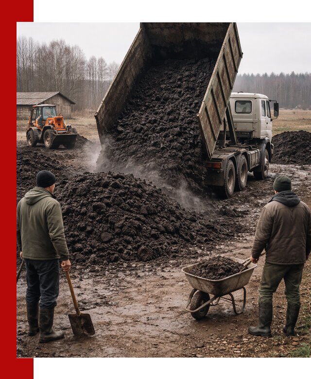 Доставка низинного торфа с разгрузкой и доставкой в Мичуринске