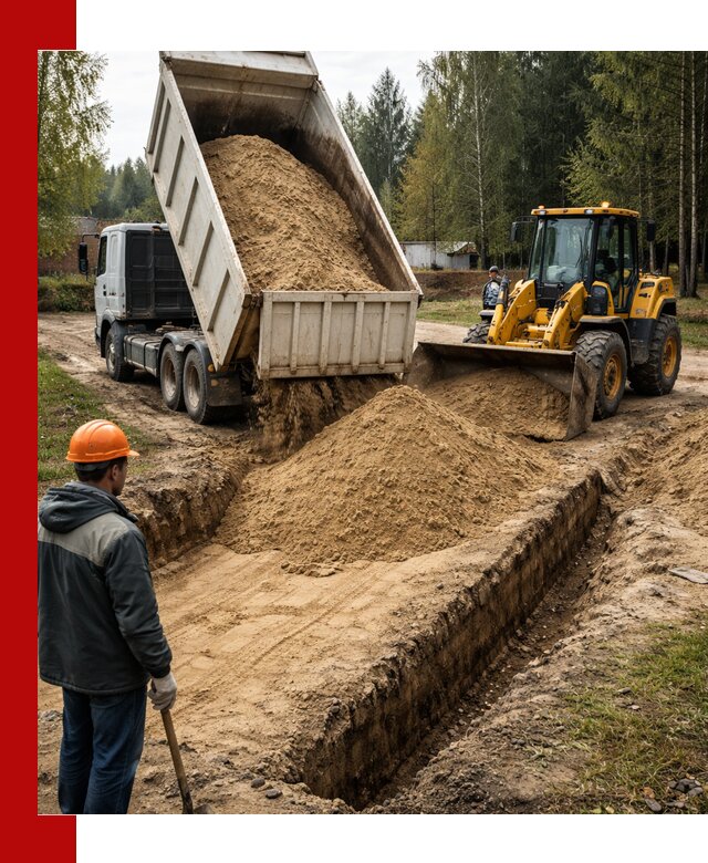 Доставка песчаного грунта в Мичуринске для строительных работ