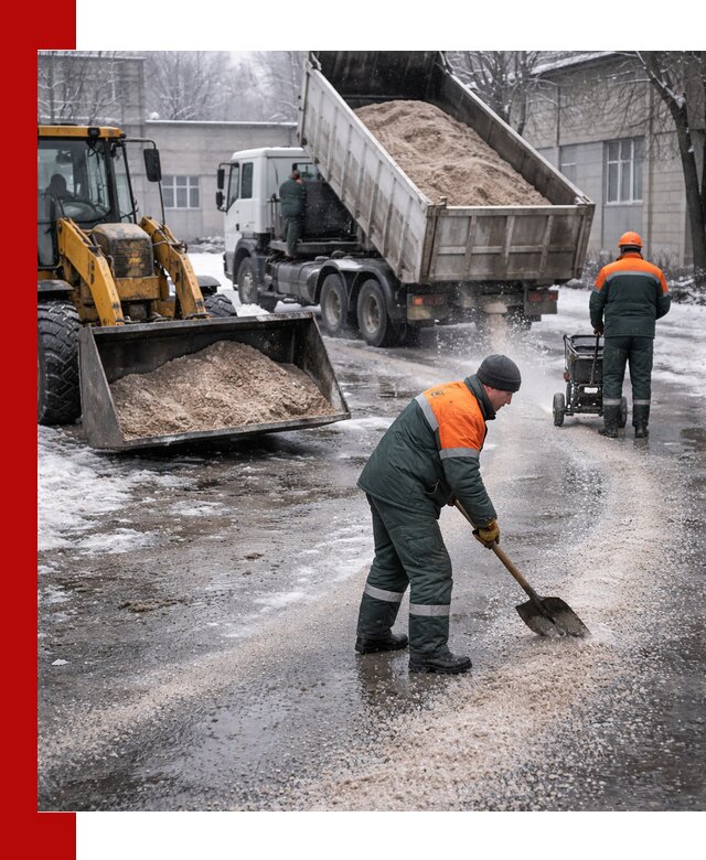 Реагент против гололеда с доставкой и нанесением в Мичуринске