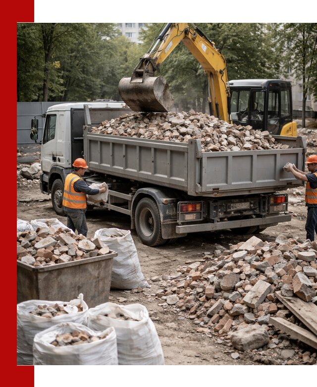 Вывоз строительного мусора в Мичуринске с самосвалами и контейнерами