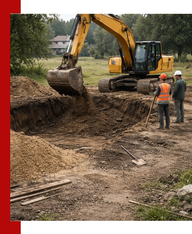 Рытье котлована под фундамент в Мичуринске (быстро и недорого)