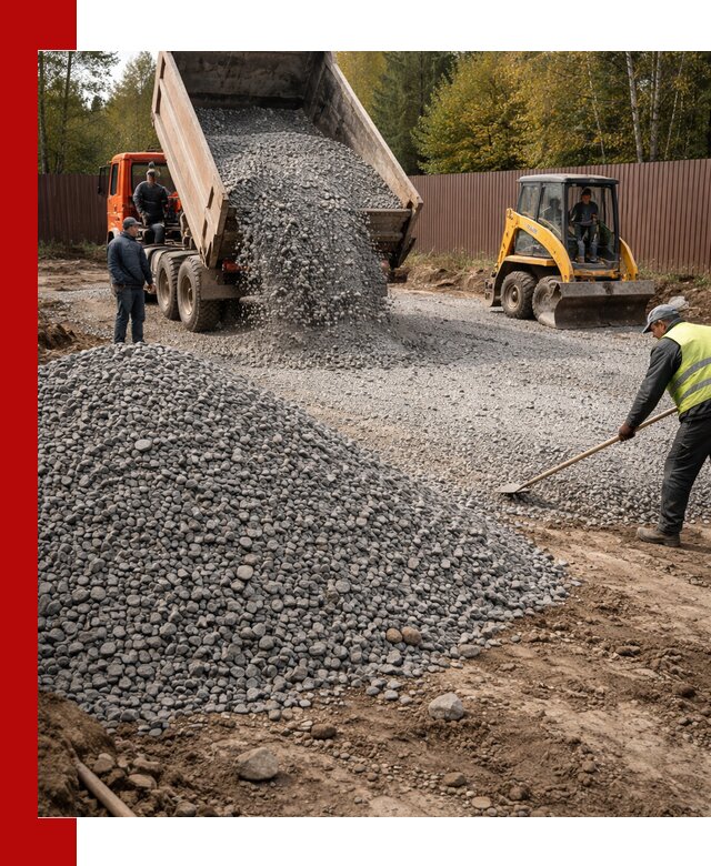 Отсыпка участка щебнем с доставкой и уплотнением в Мичуринске