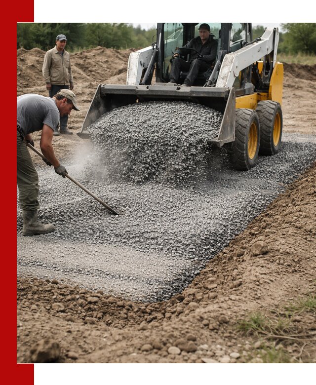 Устройство щебеночной подушки в Мичуринске для дорог и фундаментов